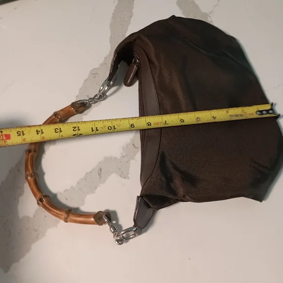 Authentic GUCCI bamboo handle one shoulder bag khaki - Picture 15 of 16